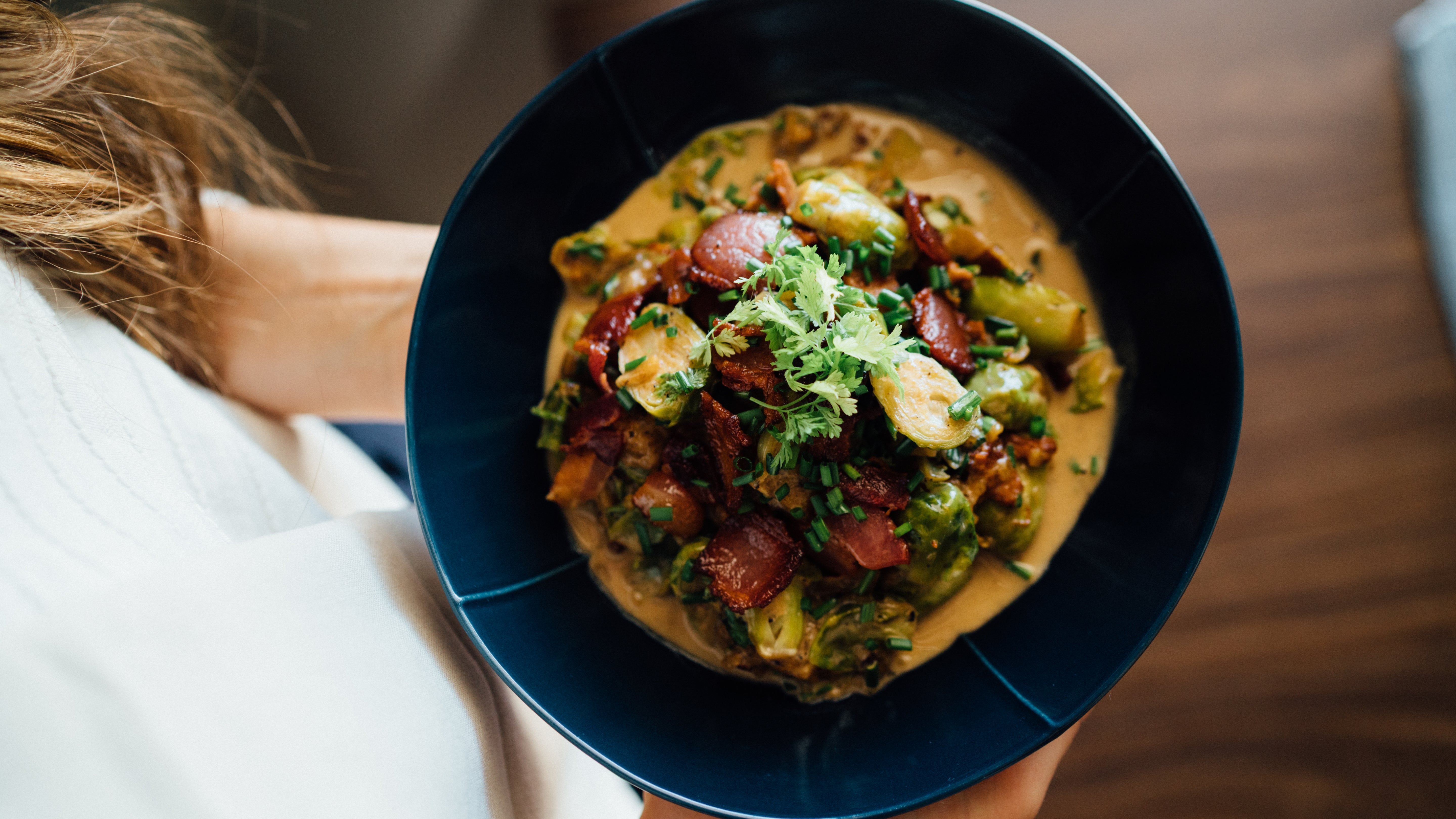 Creamy Bacon Brussels Sprouts