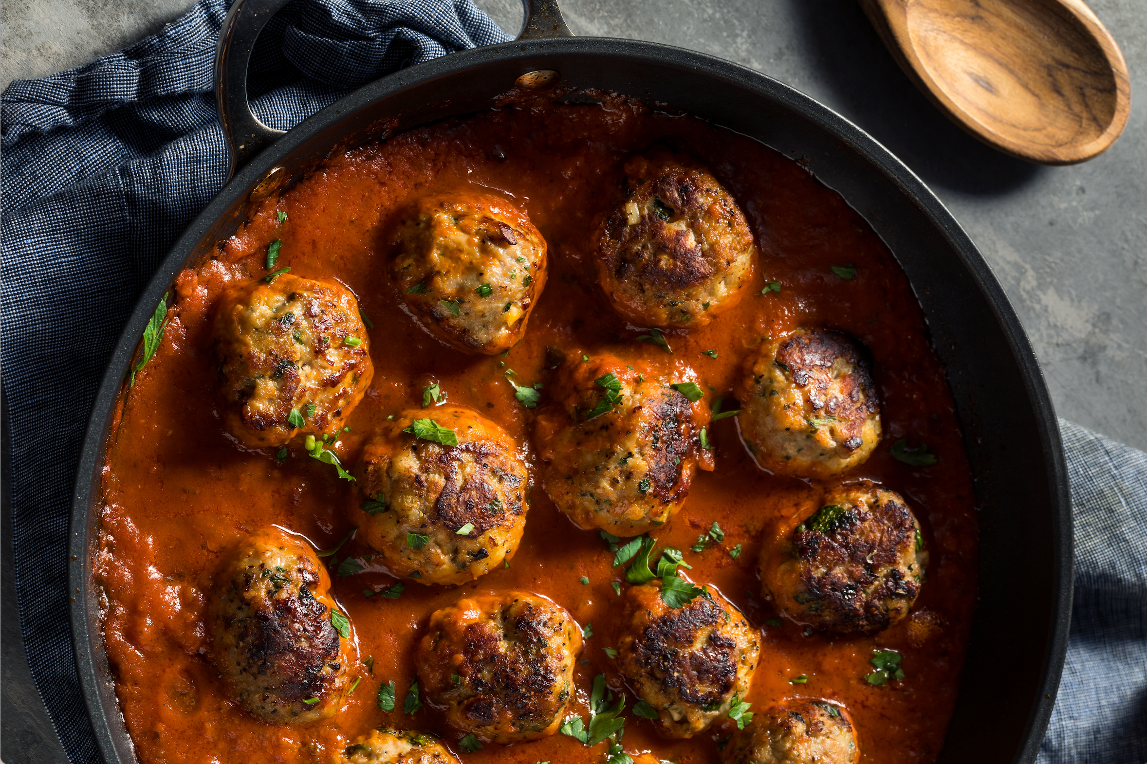 Chicken Meatballs with a Smoky Tomato Sauce