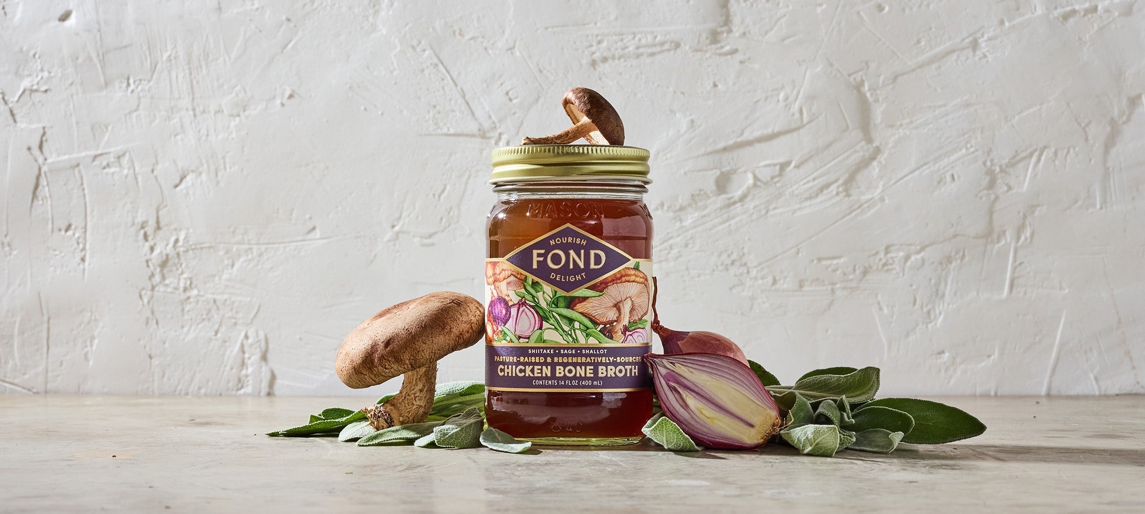 Shiitake and Sage Infused Chicken Bone Broth