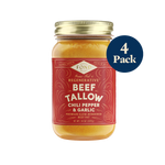 Regenerative Beef Tallow - Chili & Garlic - 4 Jars