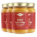 Regenerative Beef Tallow - Chili & Garlic - 4 Jars
