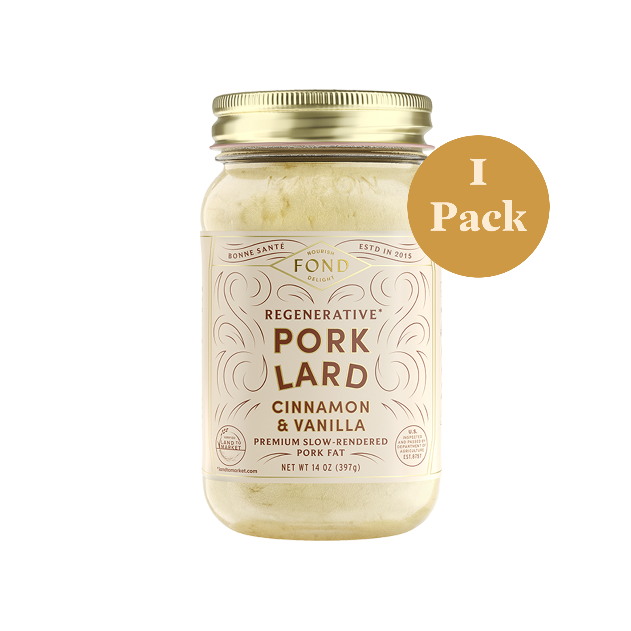 Regenerative Pork Lard - Cinnamon & Vanilla - 1 Jar