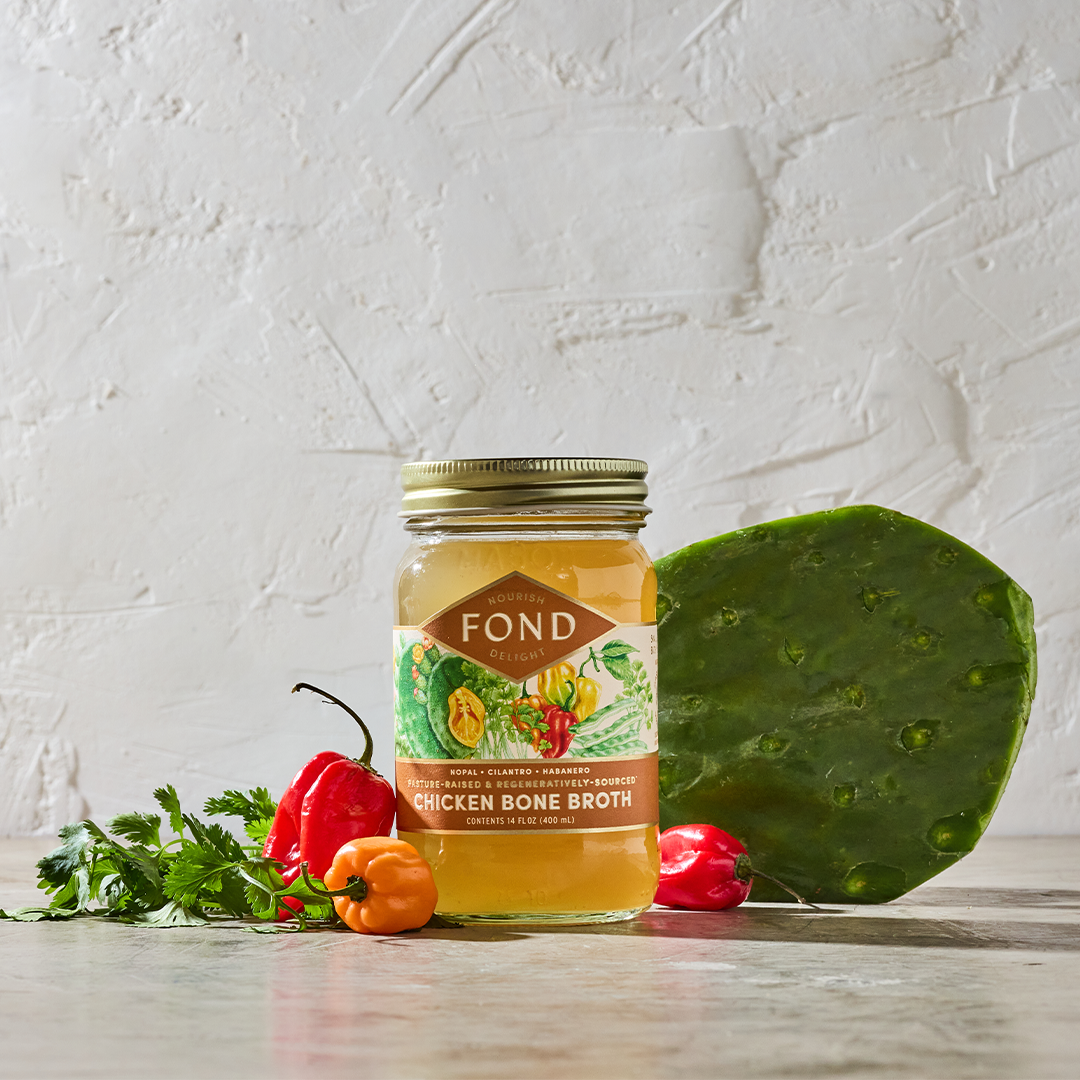 Regenerative Chicken Bone Broth - Nopal & Cilantro - 4 Jars