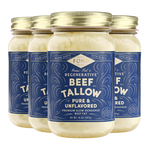 Regenerative Beef Tallow - Pure & Unflavored - 4 Jars