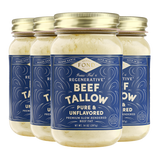 Regenerative Beef Tallow - Pure & Unflavored - 4 Jars