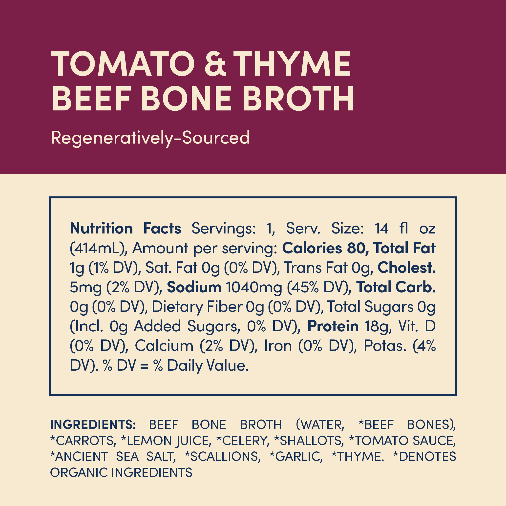 Regenerative Beef Bone Broth - Tomato & Thyme (Firstade) - 4 Jars
