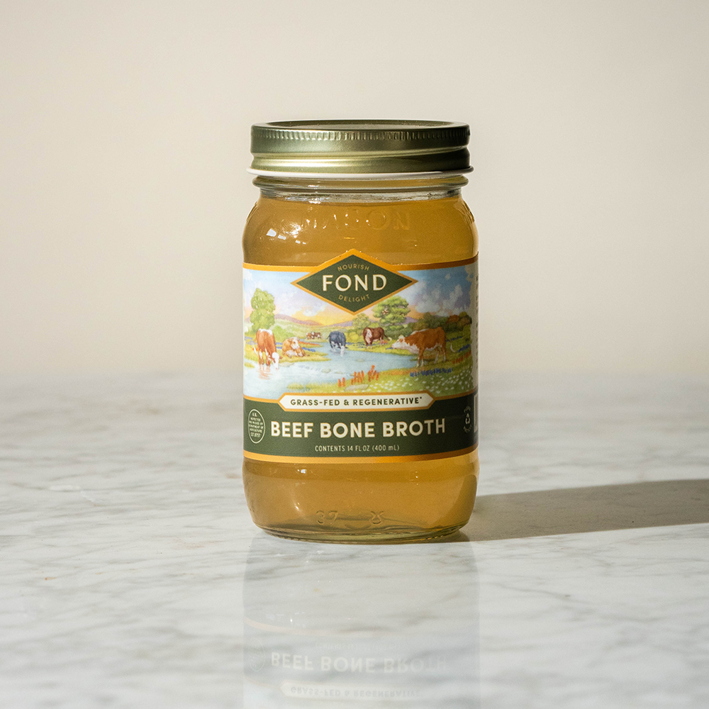 Regenerative Beef Bone Broth - Pure & Unflavored - 4 Jars