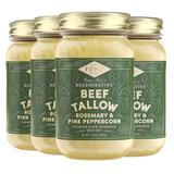 Regenerative Beef Tallow - Rosemary & Pink Peppercorn - 4 Jars