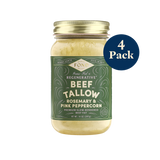 Regenerative Beef Tallow - Rosemary & Pink Peppercorn - 4 Jars