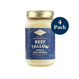 Regenerative Beef Tallow - Pure & Unflavored - 4 Jars
