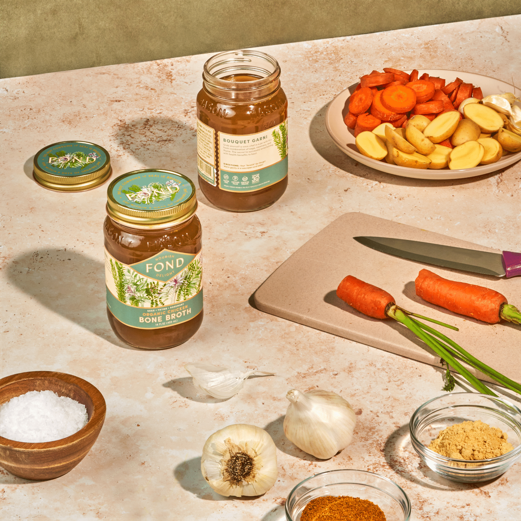 Regenerative Chicken Bone Broth - Bouquet Garni - 4 Jars